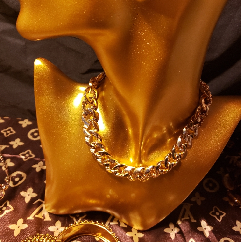 Rhinestone Thick Chain Choker